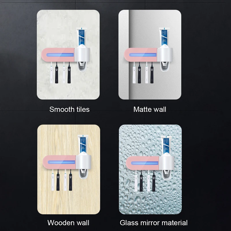 

Wall-mounted UV Toothbrush Holder Automatic Toothpaste Squeezer Disinfection And Sterilization Household Bathroom Accessories