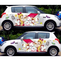 2pcs customizable anime whole cute car stickers graffiti vinyl wrap sexy silhouette car decal sticker racing stickerscn150