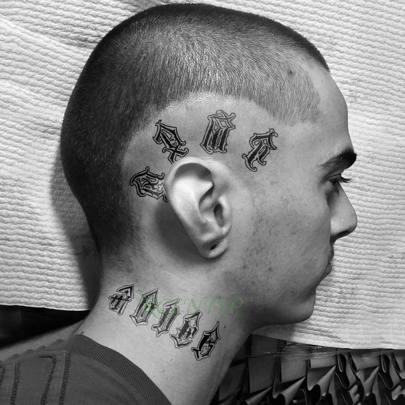 

Временная татуировка-наклейка, водостойкая, в стиле хип-хоп, с буквами, флэш-тату, для рук, ног, плеч, татуаж для девочек, мужчин, женщин