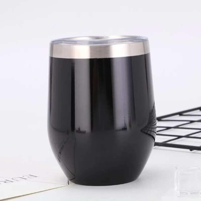 12 унций бокал для вина из нержавеющей стали чашка яиц 2 слоя вакуумная
