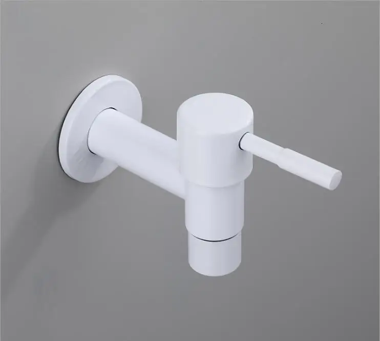 style 2 white Удлиненный кран для стиральной машины tuqiu, Твердый латунный кран для улицы, черный/белый, стандартный G1/2 - Цвет: style 2 white