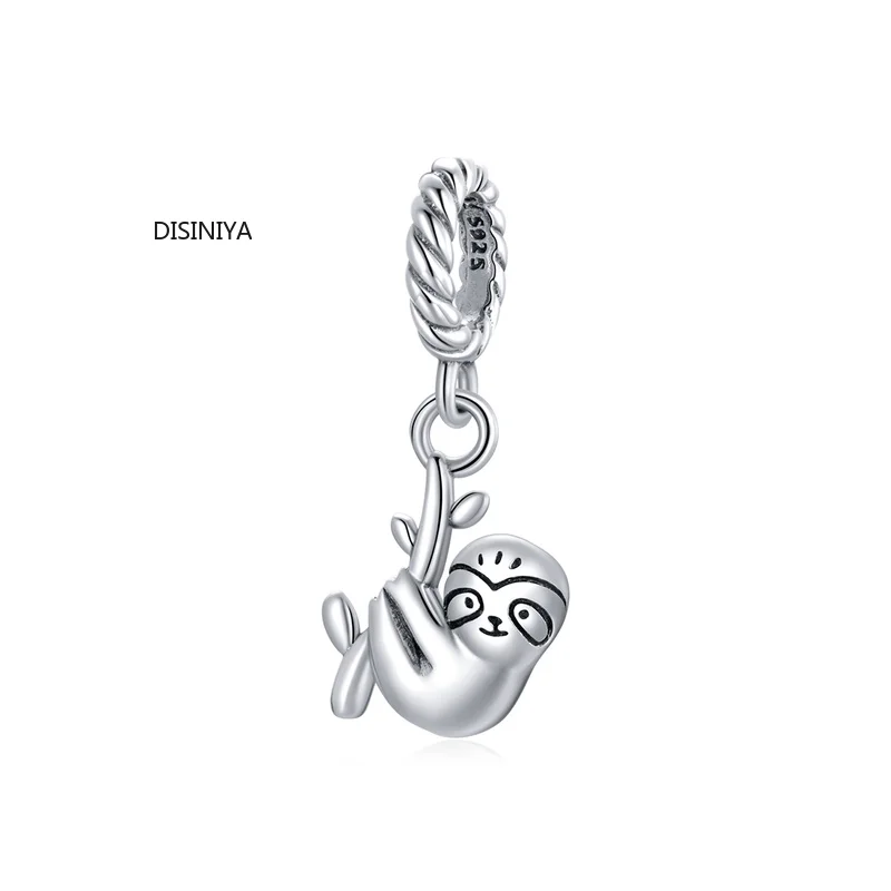 

disiniya Animal Authentic 925 Sterling Silver Cute Little Sloth Charm fit Women Bracelet & Necklaces DIY Jewelry Making SCX124