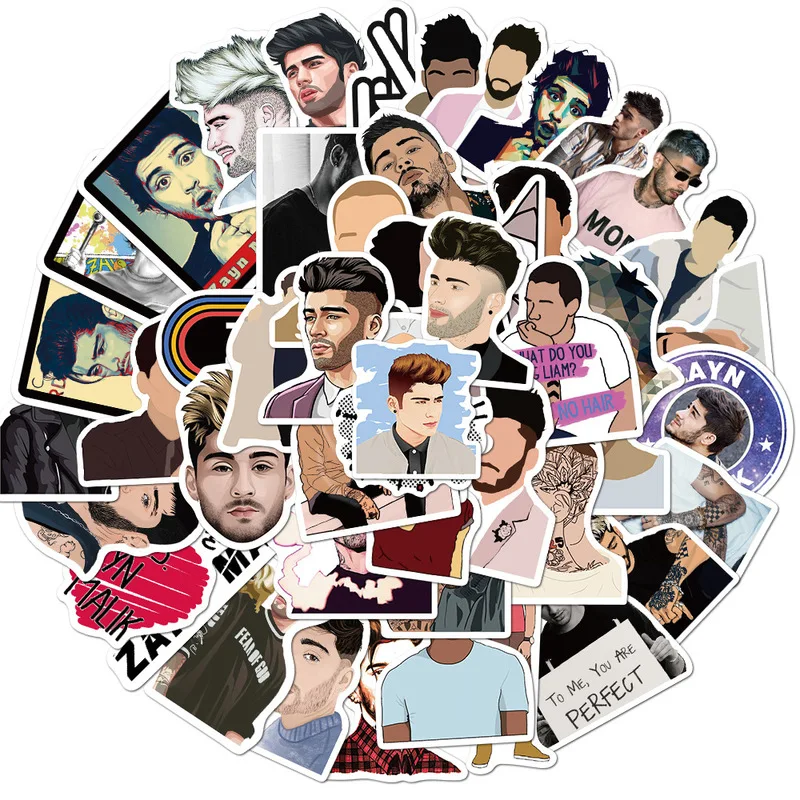 

10/50PCS British Singer Zayn Malik Stickers Waterproof Snowboard Laptop Luggage Fridge Guitar Graffiti Decal Sticker for Kid Toy