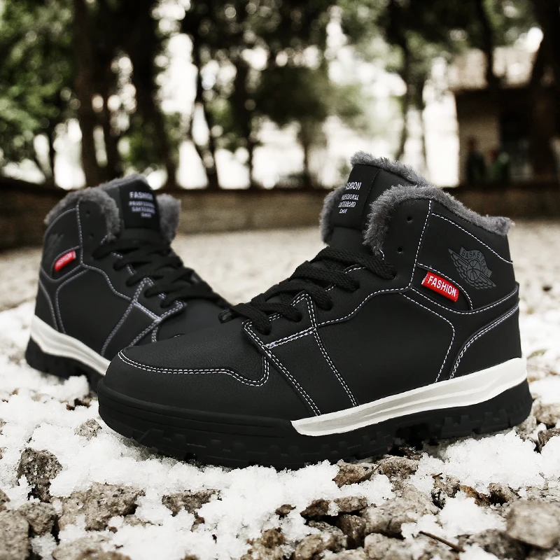 

New Winter Snow Warm Ankle Men Boot Breathable Working Shoes Men Popular Comfortable Lace Up Men Casual Shoes Sapatos Masculinos