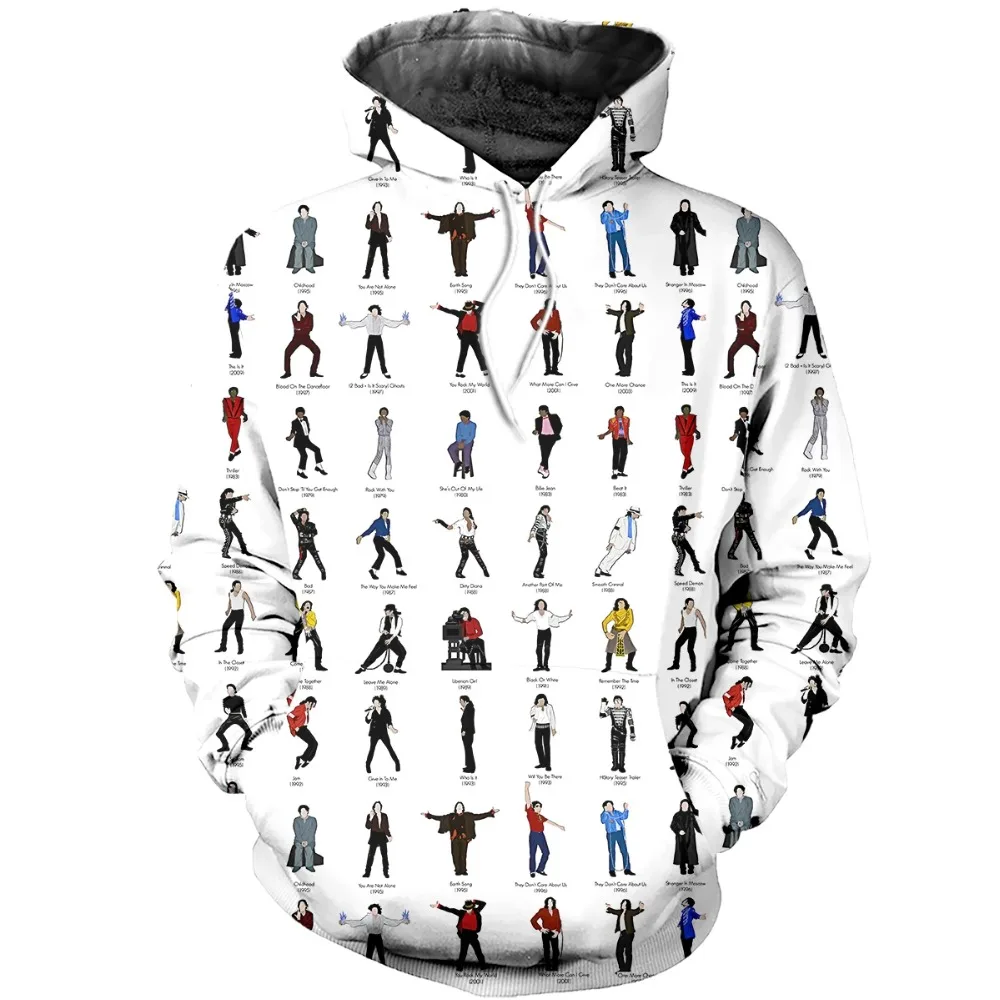 Liumaohua Новейшая модная мужская толстовка с 3D принтом король поп Майкл Джексон