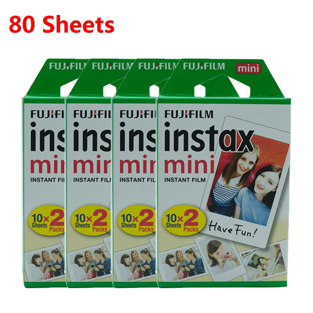 2020 New Arrive Fujifilm instax mini Film 10-80 Sheets Fuji 11 9 8 films white Edge films for instant mini 9 8 7s 25 50s 9 90