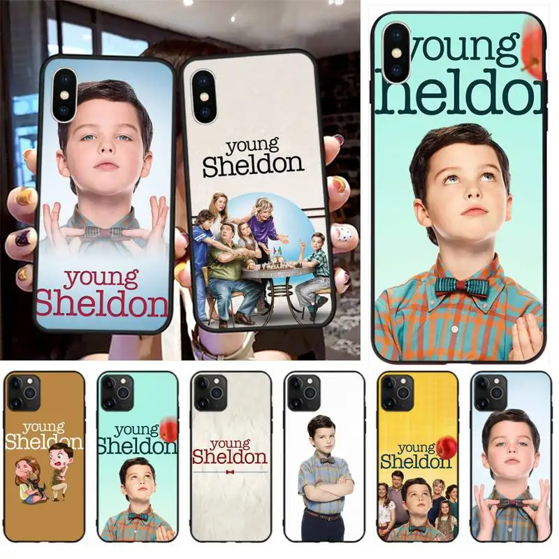 

CUTEWANAN Young Sheldon TV Shows DIY Painted Bling Phone Case for iPhone 11 pro XS MAX 8 7 6 6S Plus X 5S SE 2020 XR case