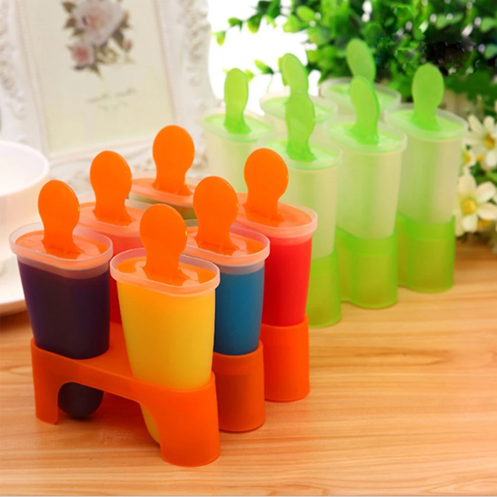 

Ice Lolly Mold Ice Cream Mould Ice Pop DIY Maker Tray Base Children Family Kitchen Tool Random Color Silicone Dessert Accessory