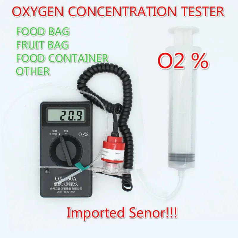 

Food Fruit Packaging Bag Container O2 Oxygen Concentration Tester Oxygen Analyzer OX-100A O2 Gas Detector Digital Oxygen Meter