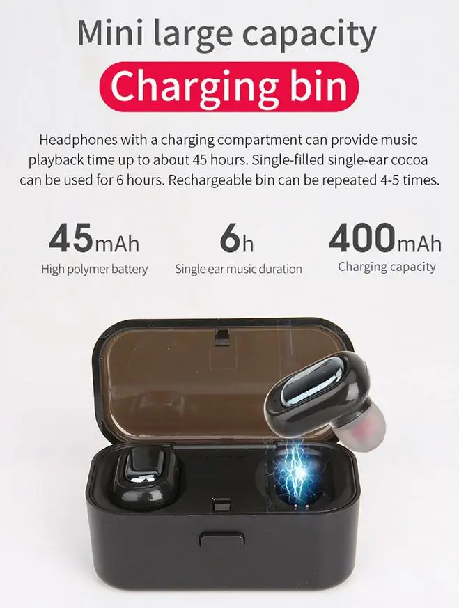 BEESCLOVER Mini TWS L1 беспроводные наушники Bluetooth 3D стерео звук с зарядной