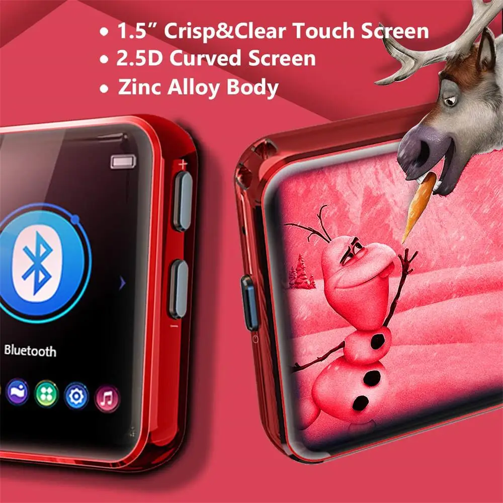 Мини клип Bluetooth 4,2 MP3 плеер с 1,5 дюймов сенсорный экран портативный MP3 музыкальный плеер HiFi качество звука с FM для спорта