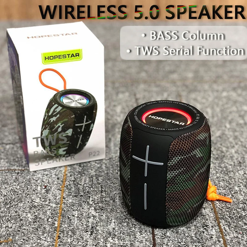 Портативная Bluetooth Колонка HOPESTAR P22 IPX6 водонепроницаемая Беспроводная колонка с