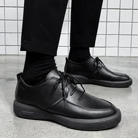 men shoes black british style casual leather shoes for men lace up dress shoes 2021 new autumn shoes zapatos