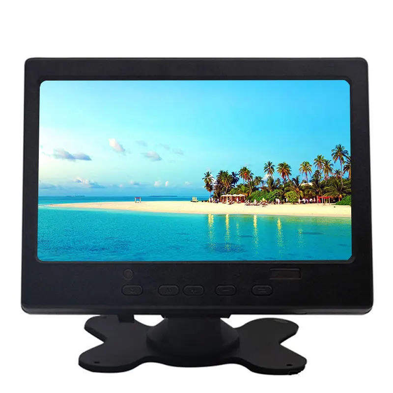 7 дюймов монитор маленький мини TFT lcd сенсорный экран монитор 1024*600 для Raspberry Pi CCTV HDMI VGA AV автомобильный резервный обратный дисплей - Цвет: 800x480