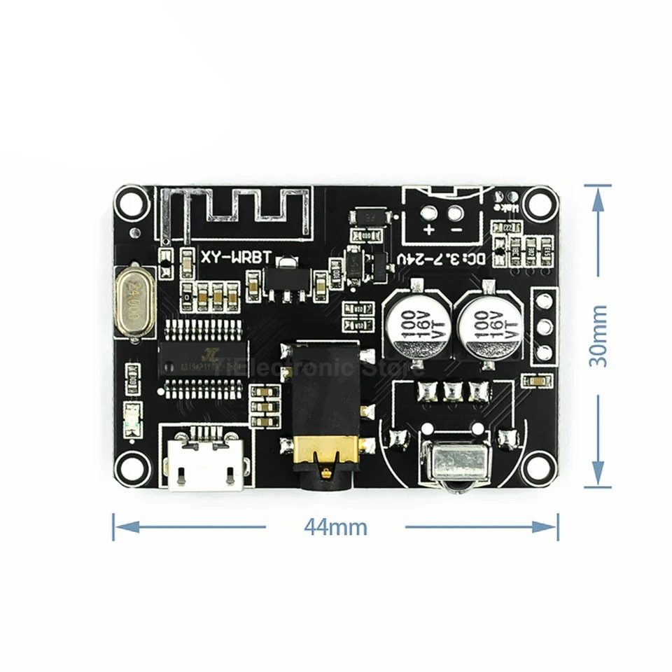 

XY-WRBT 3.7-24V Bluetooth 5.0 Decoder Board Stereo Bluetooth Audio Module Wide Voltage Volume Adjustable Speaker Amplifier