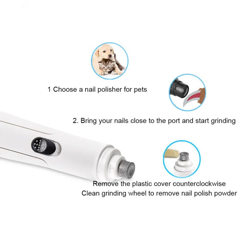 

USB Charging Pet Nail Grinder Pet Dog Automatic Cleaning Manicure Nail Polisher Electric Painless Pet Paws Grooming Tool