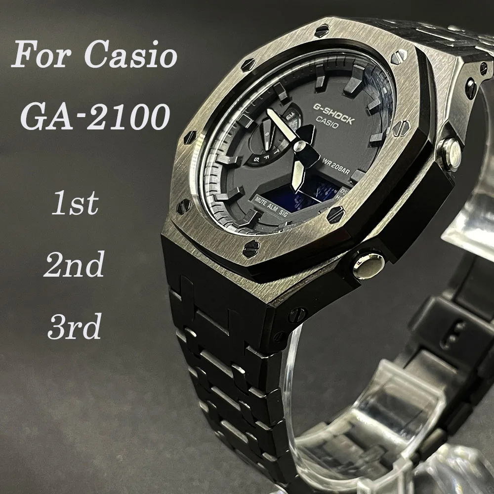 

GA2100 Watchband Bezel 1st 2nd 3rd Generation Metal Watch Strap GA2110 for Casio G Shock GA-2100 Replacement Watches Accessories