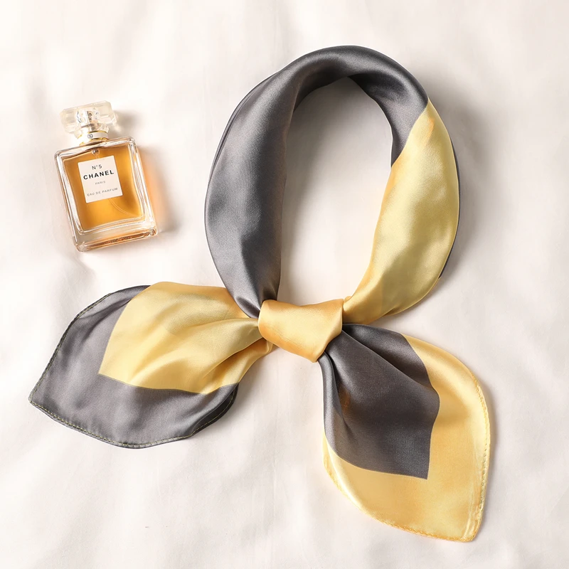 

Women Square Silk Scarf Solid Foulard Neck Scarves Lady Headband Small Bandana Femme Hand Kerchief 2021 Fashion