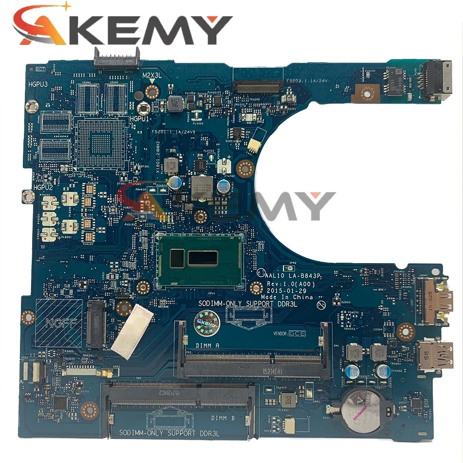 Оригинальная материнская плата для ноутбука DELL Inspiron 5558 Celeron 3205U CN 0M94D0 LA B843P SR215 DDR3