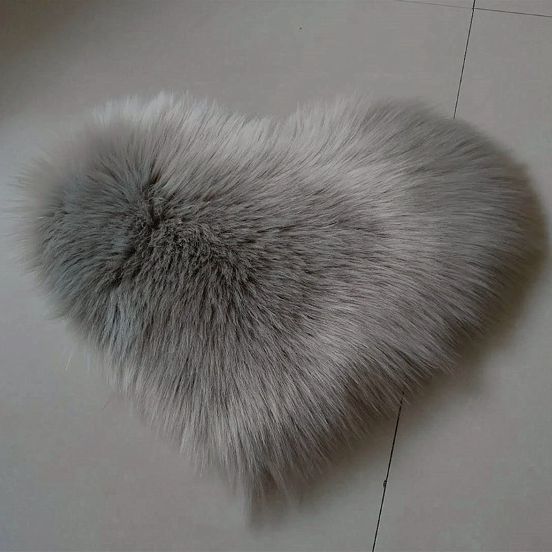 Коврик из искусственной шерсти и овчины нескользящий меховой ковер в форме