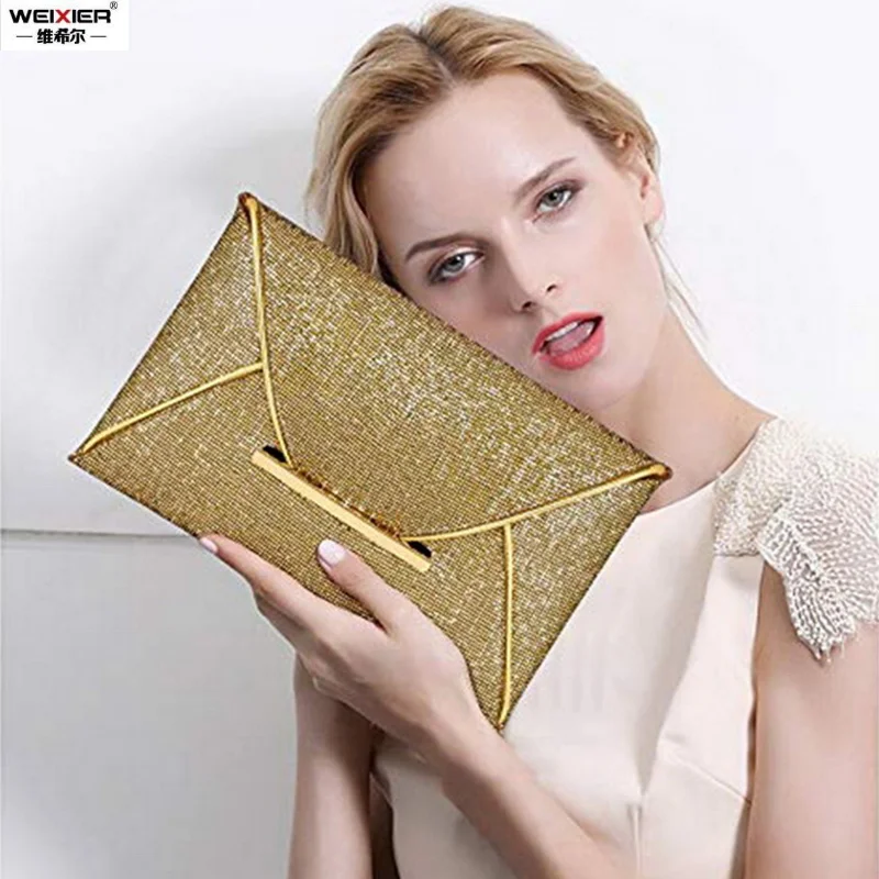 

Женский вечерний клатч, сумка-конверт с блестками, черная сумочка, сумка для вечеринки, однотонные Свадебные повседневные клатчи, косметичк...