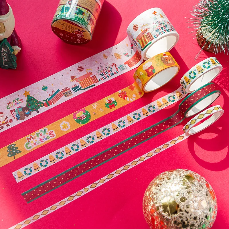 

4pc/set Kawaii Cartoon Washi Tape Festival gift Merry Christmast Decorative Adhesive Tape Diy Scrapbooking Sticker Marking Label