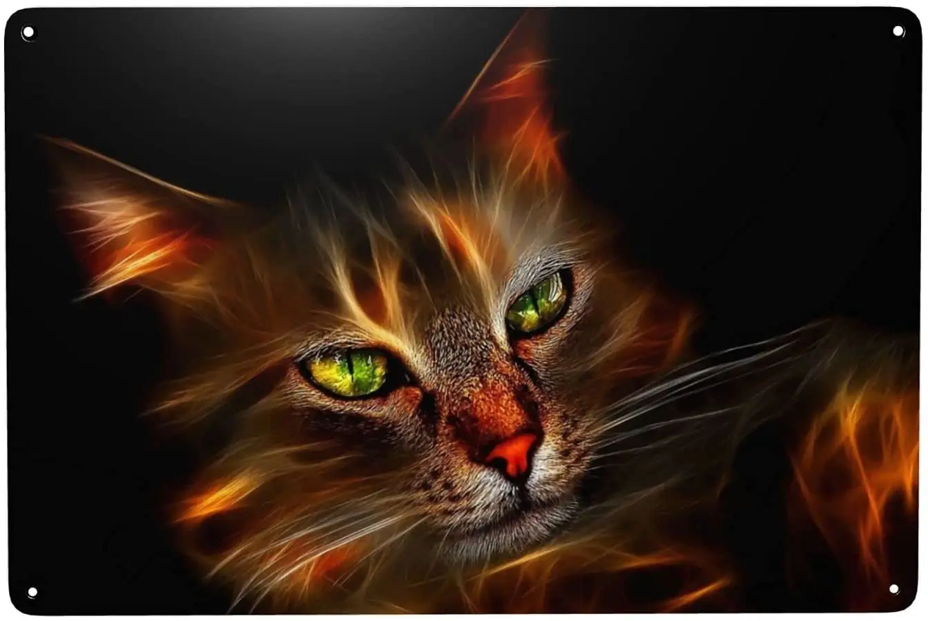 

Металлический жестяной знак, Настенный декор, кот, искусство, дюйм для кофе, кафе, кухни, клуба, бара, деревенского дома, фотообои, подарки