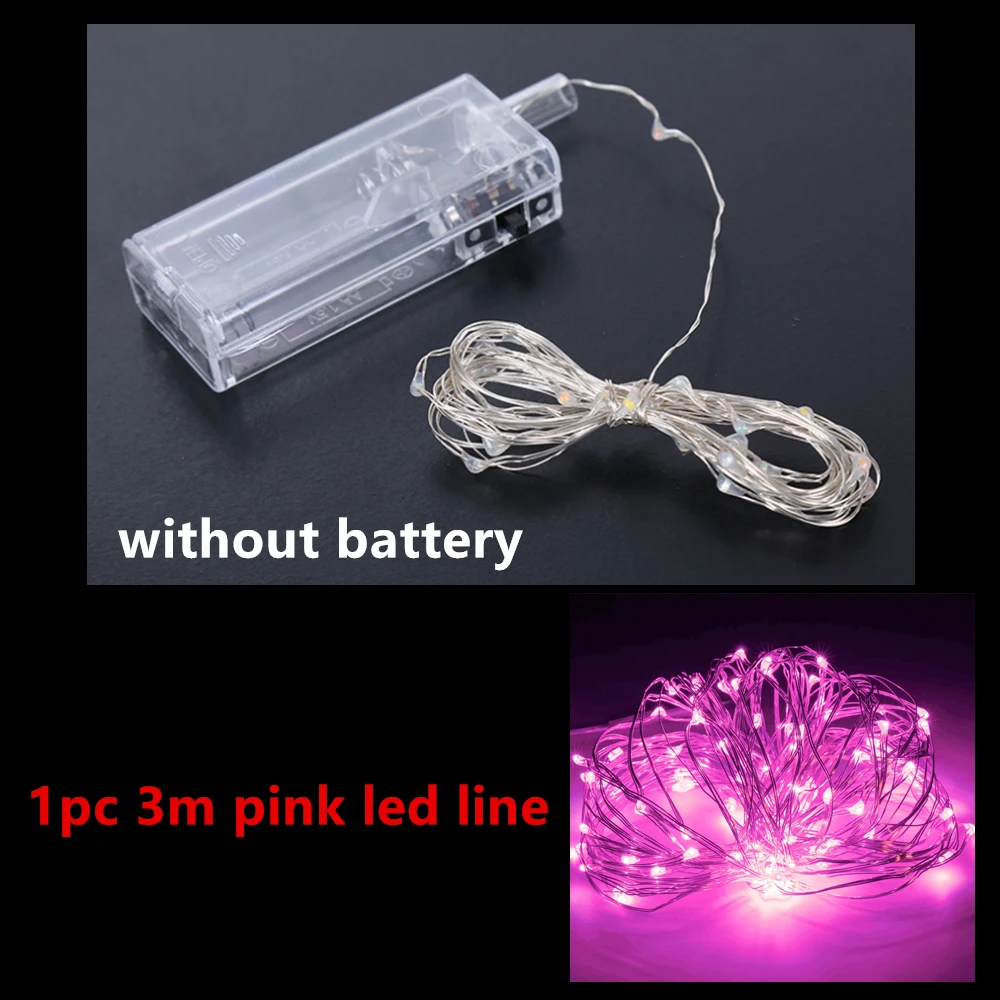 1pc pink Светодиодный воздушный шар Bobo, 3 м, светодиодный, ПВХ, прозрачный Гелиевый шар, для дня рождения, свадьбы, вечеринки, Декор, Рождественское украшение, подарок, детская игрушка - Цвет: 1pc pink