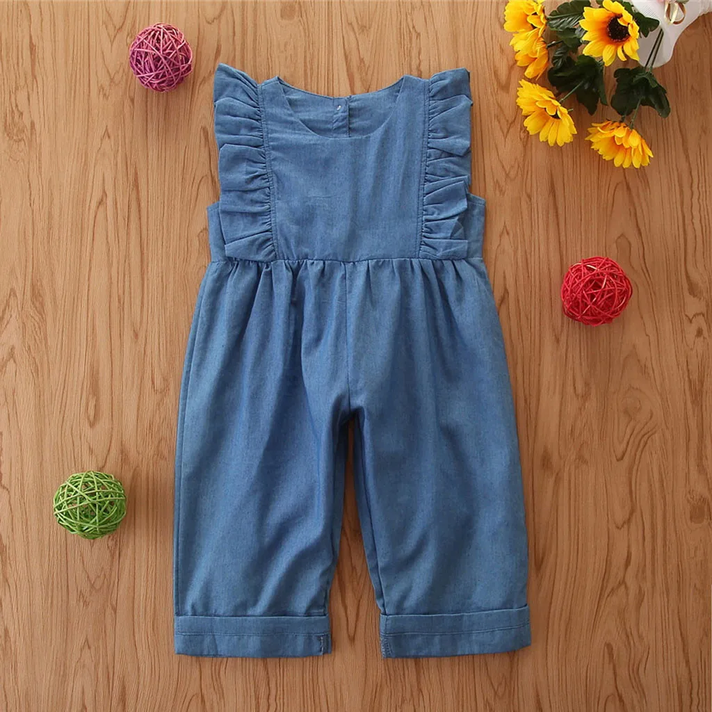 Детский джинсовый комбинезон для девочек осенний костюм | Мать и ребенок