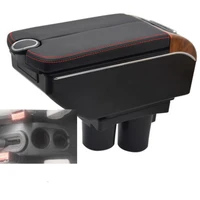 for citroen c2 c3 armrest box usb charging heighten double layer central store content cup holder ashtray accessories