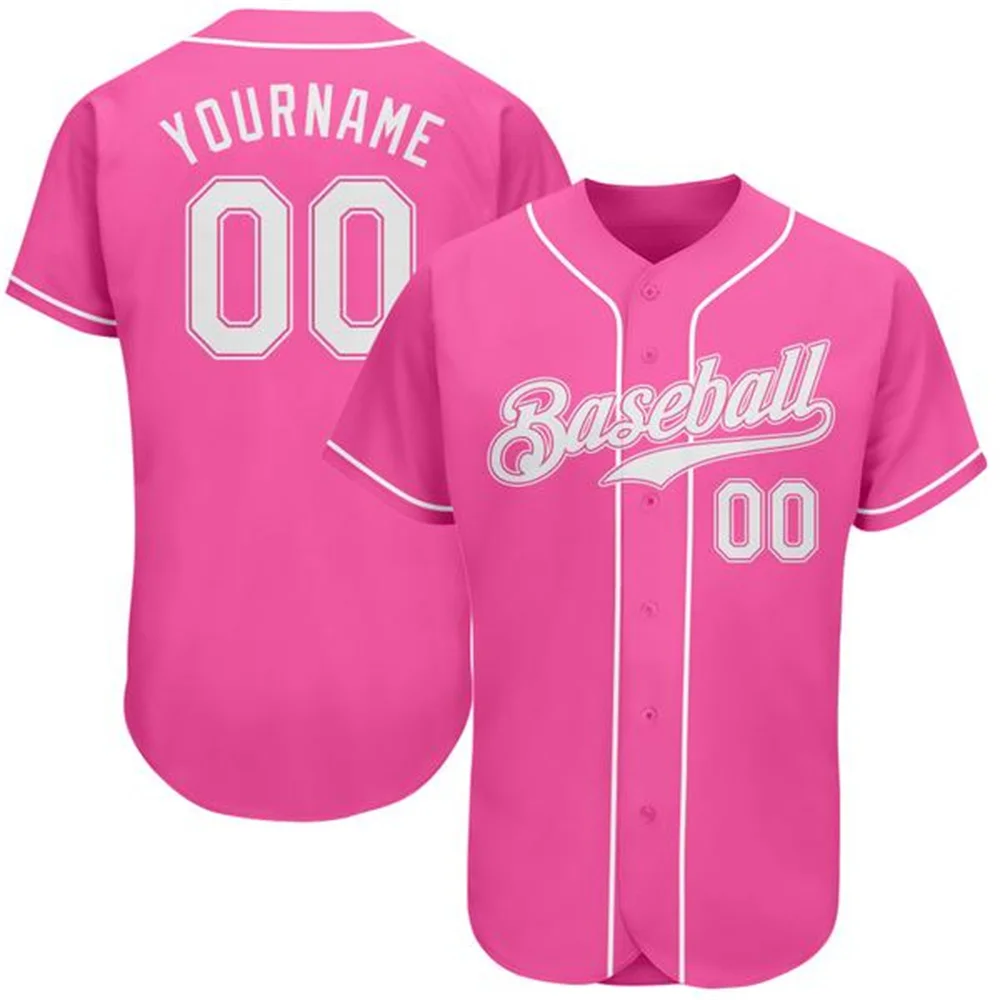 Custom Baseball Jersey Team Name/Number Printed Mesh Washable Breathable Soft Full Button Sportswear for Men/Lady/Kids Big size