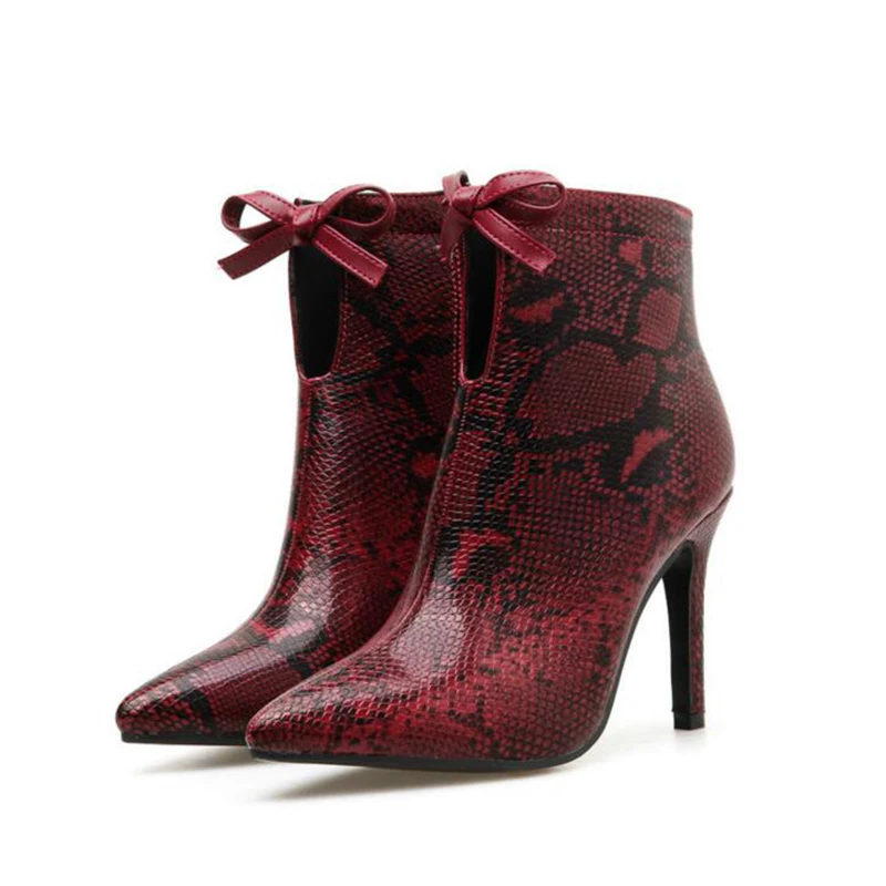 Женские ботильоны на молнии сбоку с острым носком высоком каблуке | Обувь