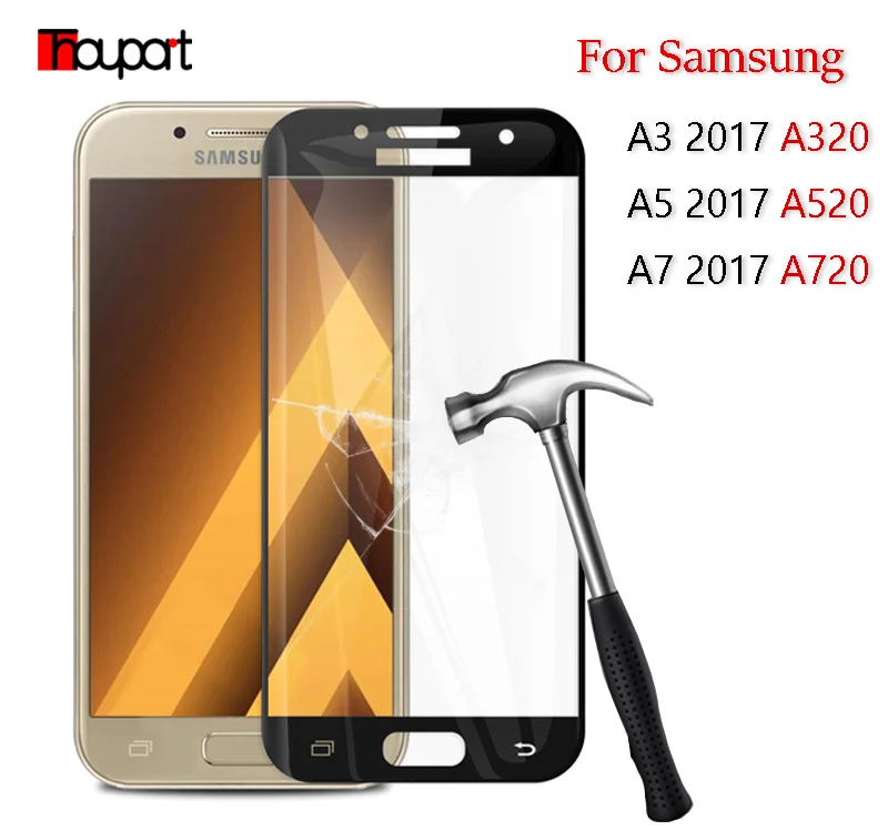 Закаленное стекло для Samsung Galaxy A5 2017 A7 Полное покрытие экрана Защитная пленка A3