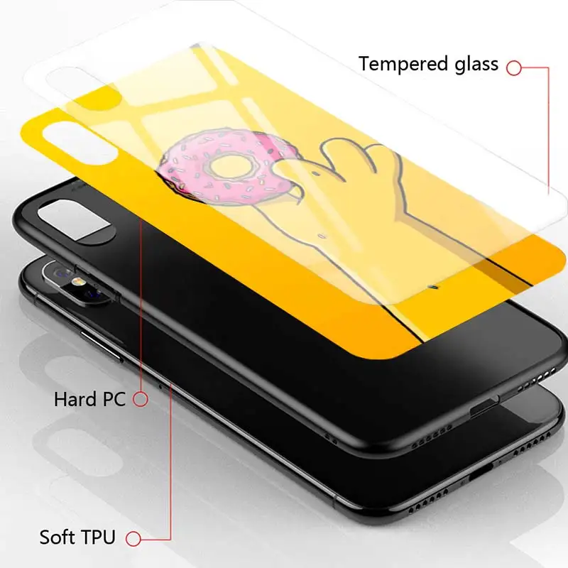 

Phone Case for iPhone 11 12 Pro Max 12 Mini 7 8 XR SE 2020 X XS MAX 12 11 Pro Tempered Glass Cover Shell Homer Simpson