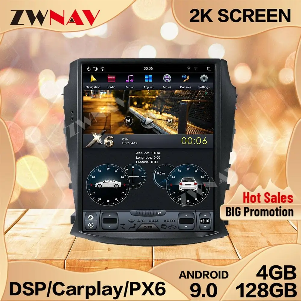 

4+128G Tesla Carplay Screen For 2016 2017 2018 2019 Changan CS75 Android 9 Multimedia GPS Audio Radio Recorder Head Unit Stereo