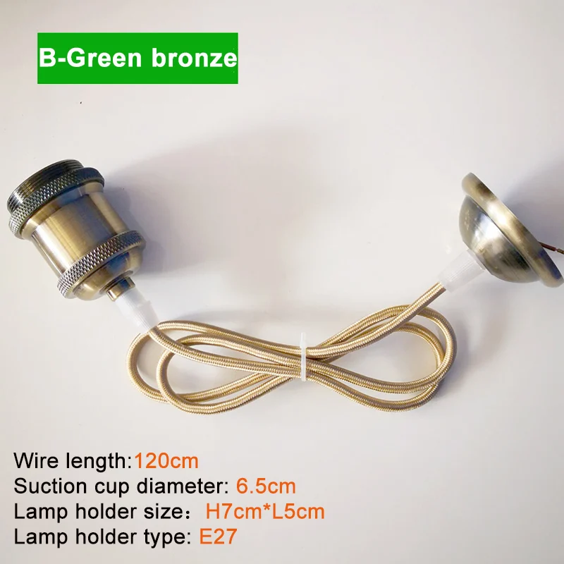 B-Green bronze Ретро подвесной светильник Лофт алюминиевый подвесной светильник E27 светодиодные лампы держатель винтажный подвесной светильник ing промышленный светильник ZDD0004 - Цвет корпуса: B-Green bronze