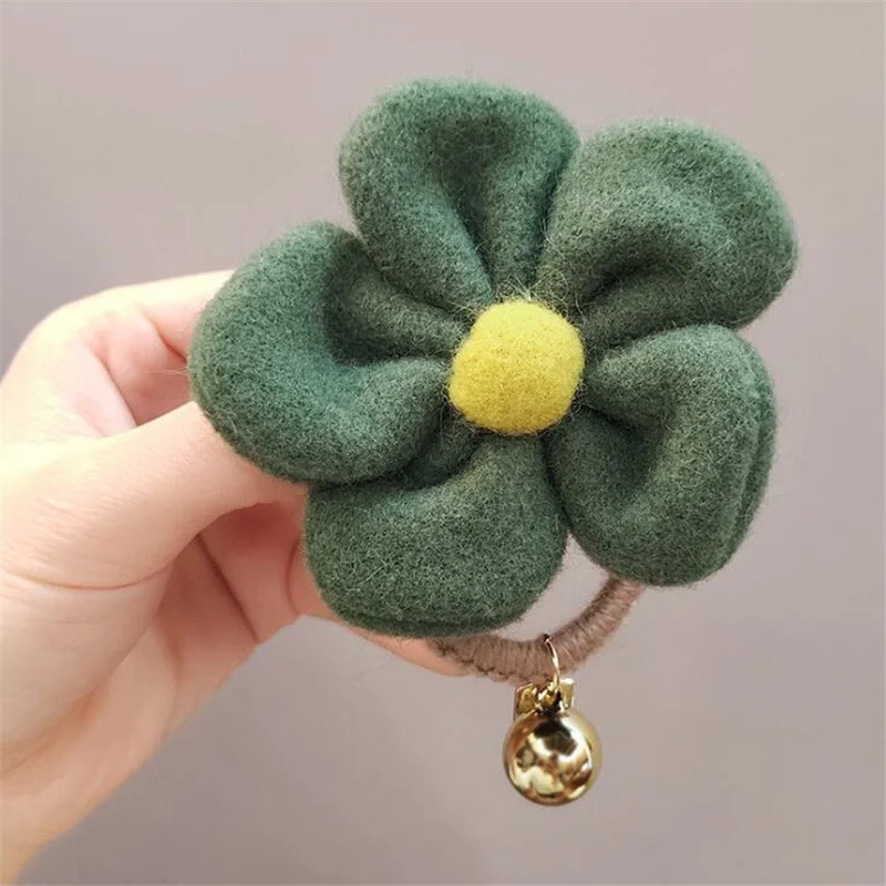 Заколка для волос с большим цветком в Корейском стиле эластичная резинка