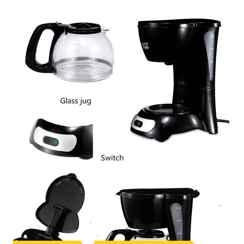 

Drip Coffee Maker Automatic Coffee Machine 4-6 People Household American Coffee Machine 220V 600ML