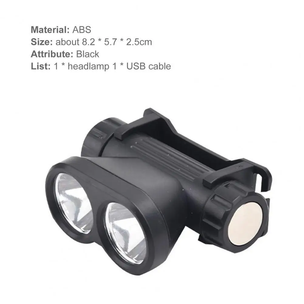 

Двойной Магнитный налобный фонарь с зарядкой от USB для спорта на открытом воздухе
