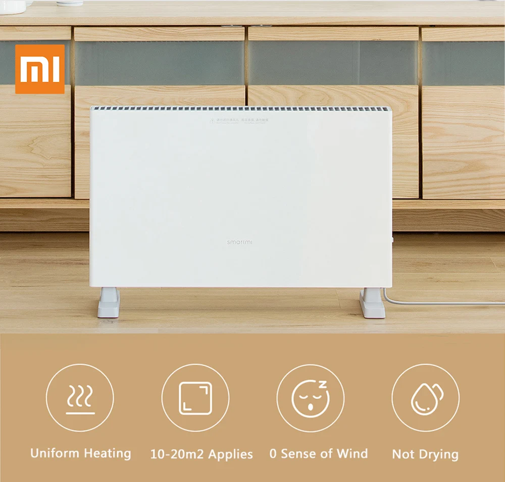 Smartmi электрический обогреватель конвекционный нагрев с питанием от энергии нагрев без индуктивности немой двойной защиты безопасности пульт дистанционного управления