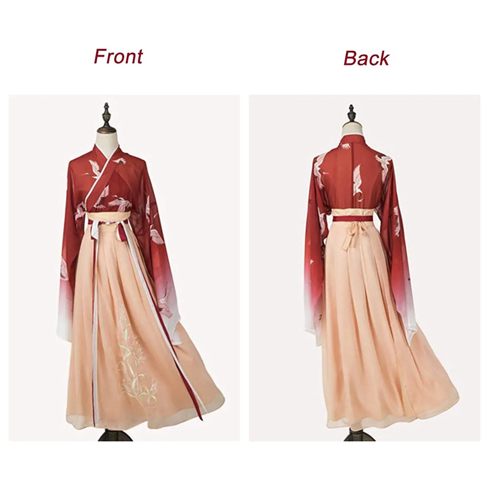 Women's Original Hanfu Suit Chinese Style Waist-length Skirt Straight-sleeved Middle School Students Ancient Costume |