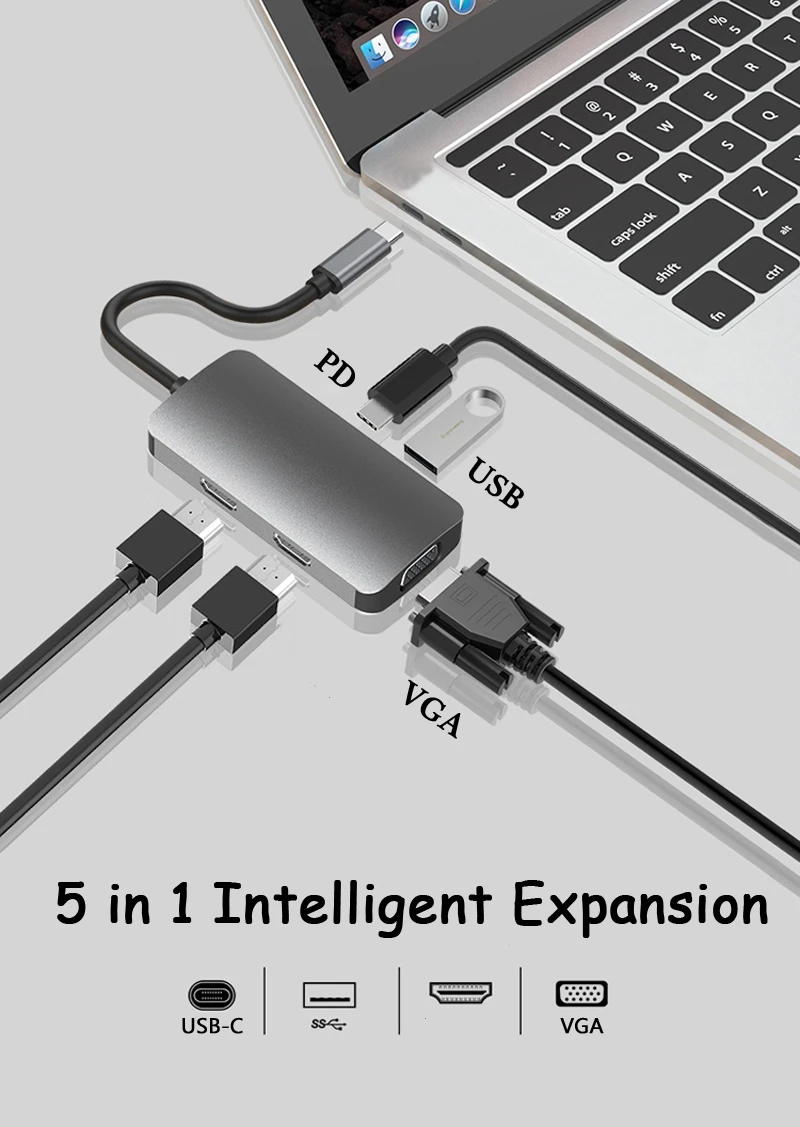 Док-станция с разъемом типа C для MacBook Pro/Air Thunderbolt 3 | Компьютеры и офис