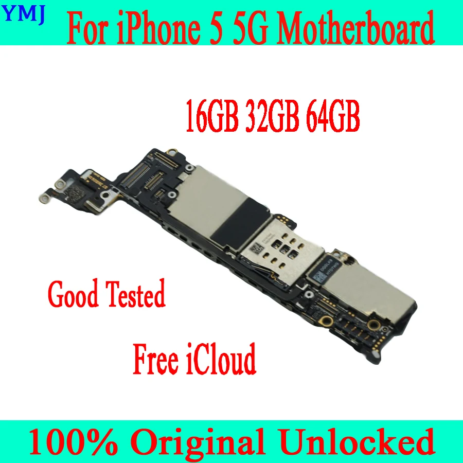 Бесплатный iCloud для iphone 5 материнская плата с полным чипом, оригинальная разблокированная материнская плата для iphone 5 5g с системой ОС, 16 ГБ 32 ГБ 64 ГБ