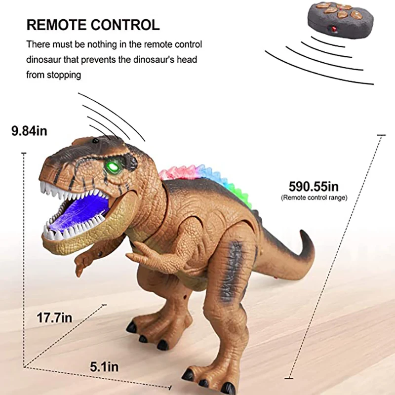 Remote Control T-Rex Dinosaur Toys Realistic Jurassic Radio-Control Dino  With Glowing Eyes,Walking ,Shaking Head For Kids enlarge