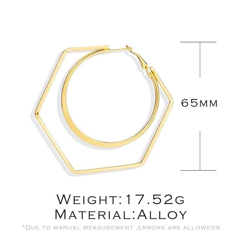 

New Korean Geometric Vintage Big Earrings For Women Fashion Statement Gold Simple Drop Dangle Earrings 2021 Female Jewelry