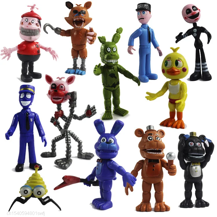 

New 12pcs/Set Five Nights At Freddy's Action Figure Toys FNAF Figures Chica Bonnie Foxy Freddy Fazbear Bear Anime Toys For Kids