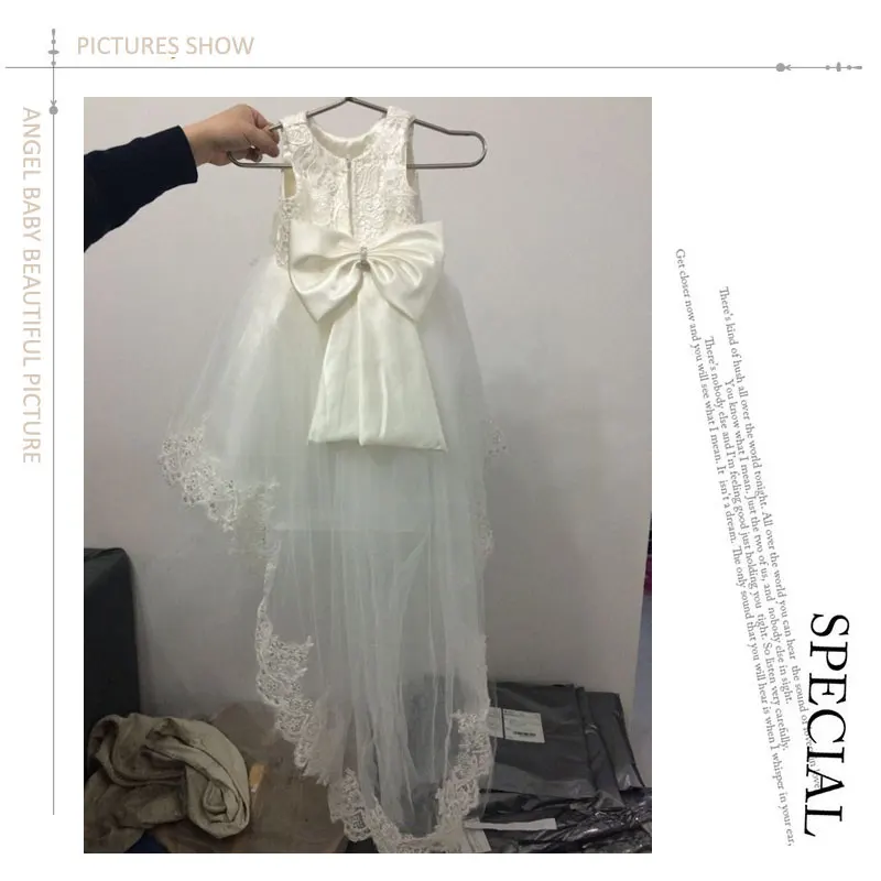 Детское платье с цветами для девочек белое крещения на свадьбу и Рождество