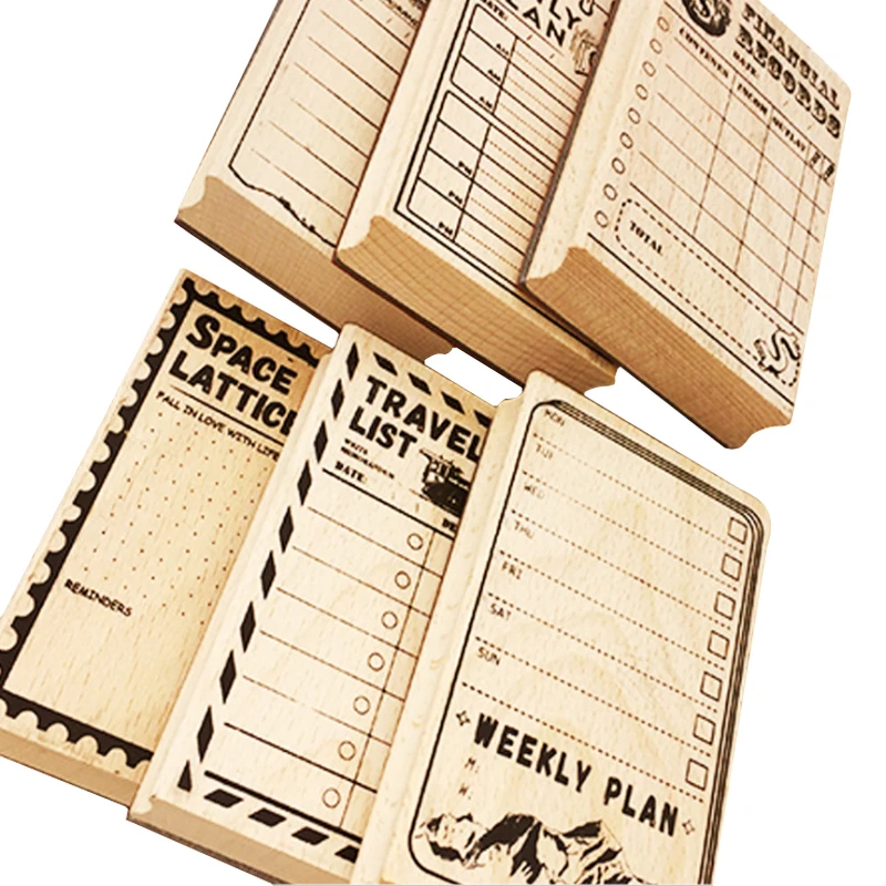 1 шт./лот цифровой календарь с управлением временем печать деревянная резиновая