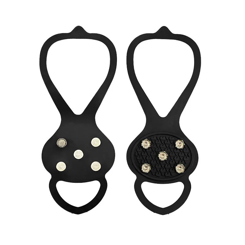 5 Teeth Ice Gripper For Shoes Women Men Crampons Ice Gripper Spike Grips Cleats For Snow Studs Non-Slip Climbing Hiking Covers