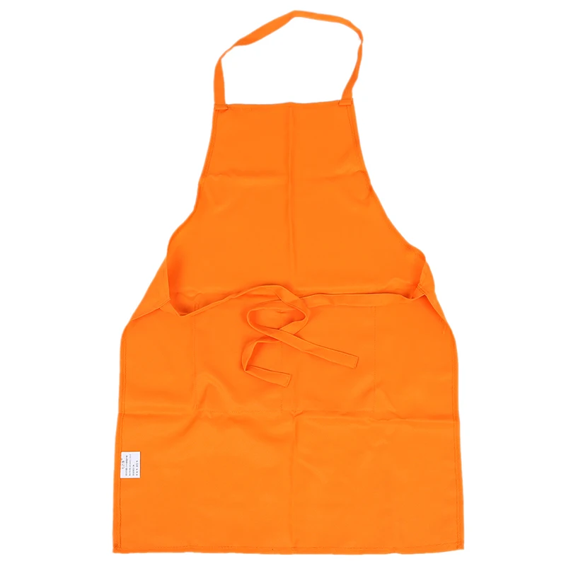 

Plain Apron with Front Pocket Kitchen Cooking Craft Baking Orange